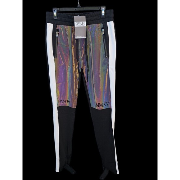 Guapi Rainbow Reflective Biker Track Pants Mens 34 Cult Wear Streetwear Joggers - Picture 2 of 16